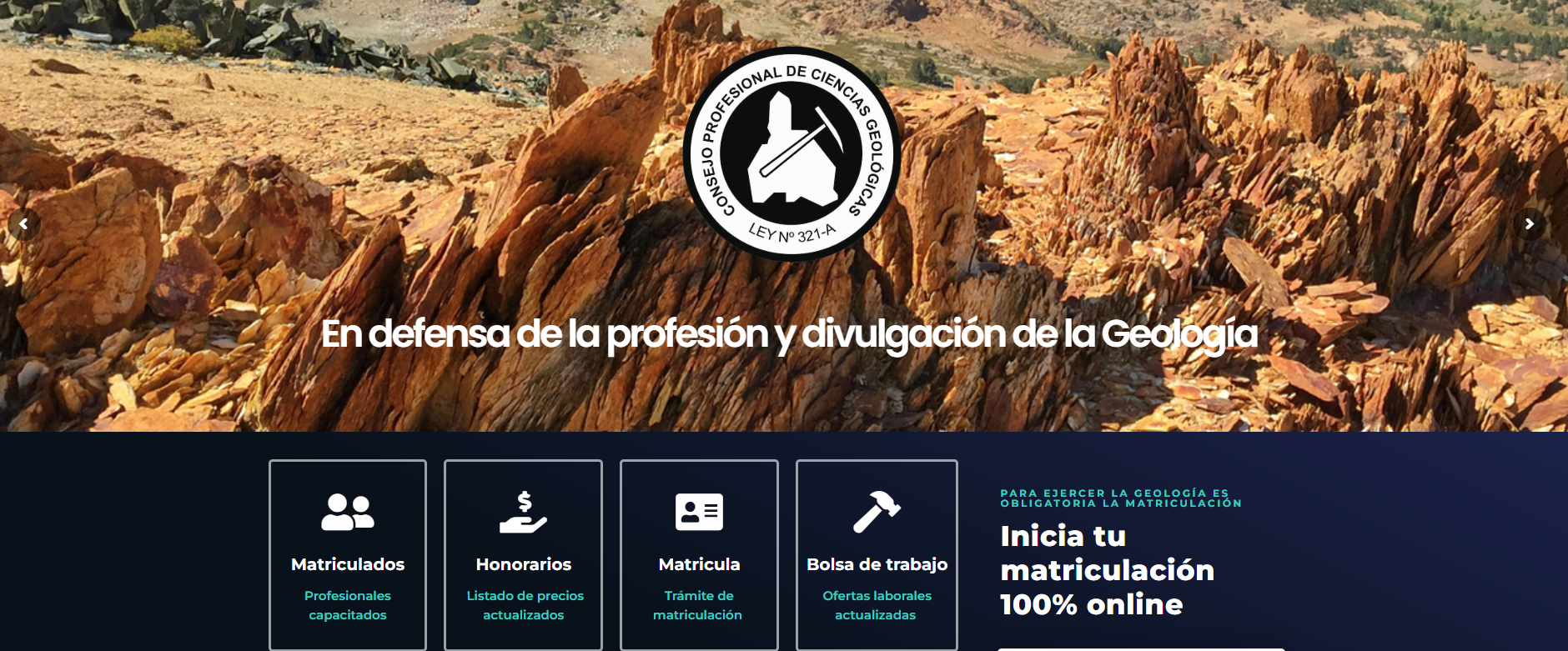 Captura de Consejo de Ciencias Geológicas de San Juan