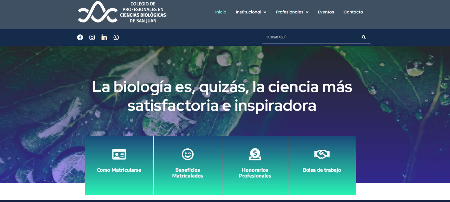 Captura de Colegio de Ciencias Biológicas de San Juan